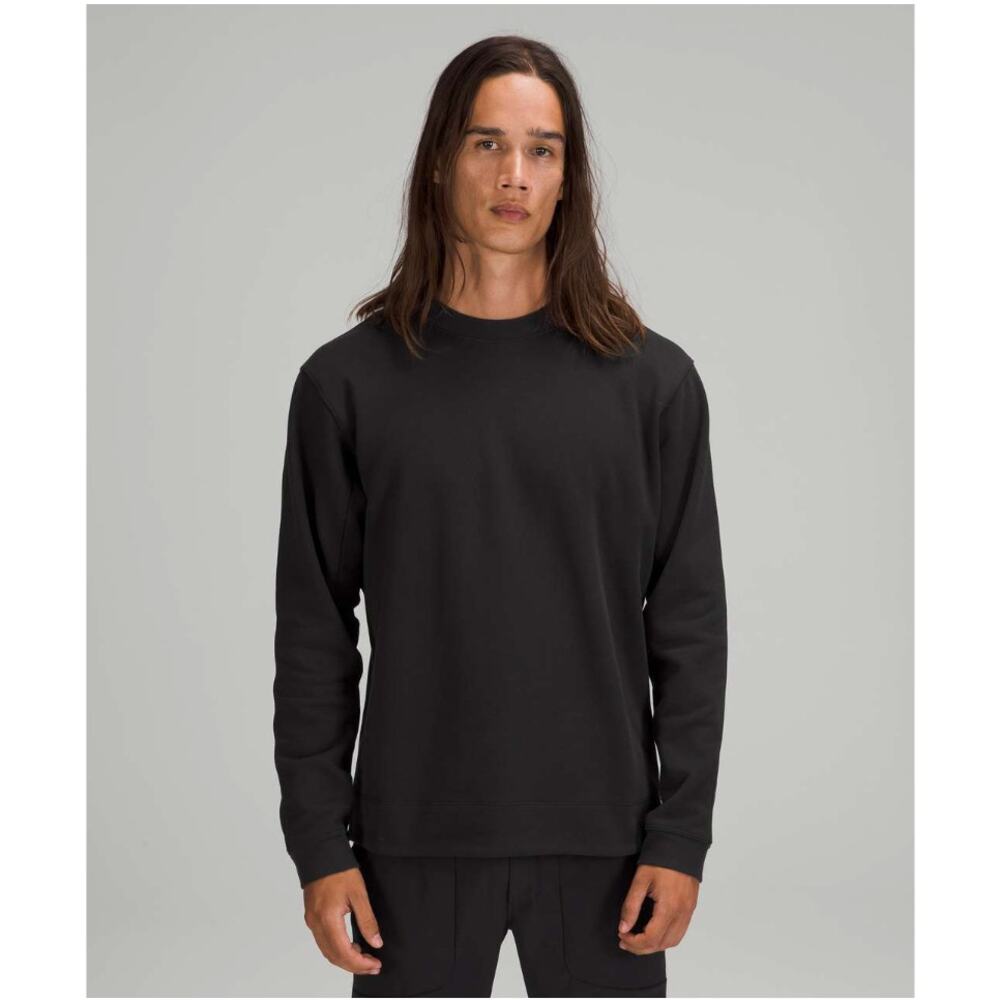 Lululemon French‎ Terry Long Sleeve Crew in Black Size L